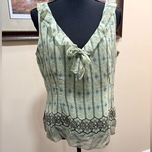 Tapemeasure Light Green Tank Top Blouse